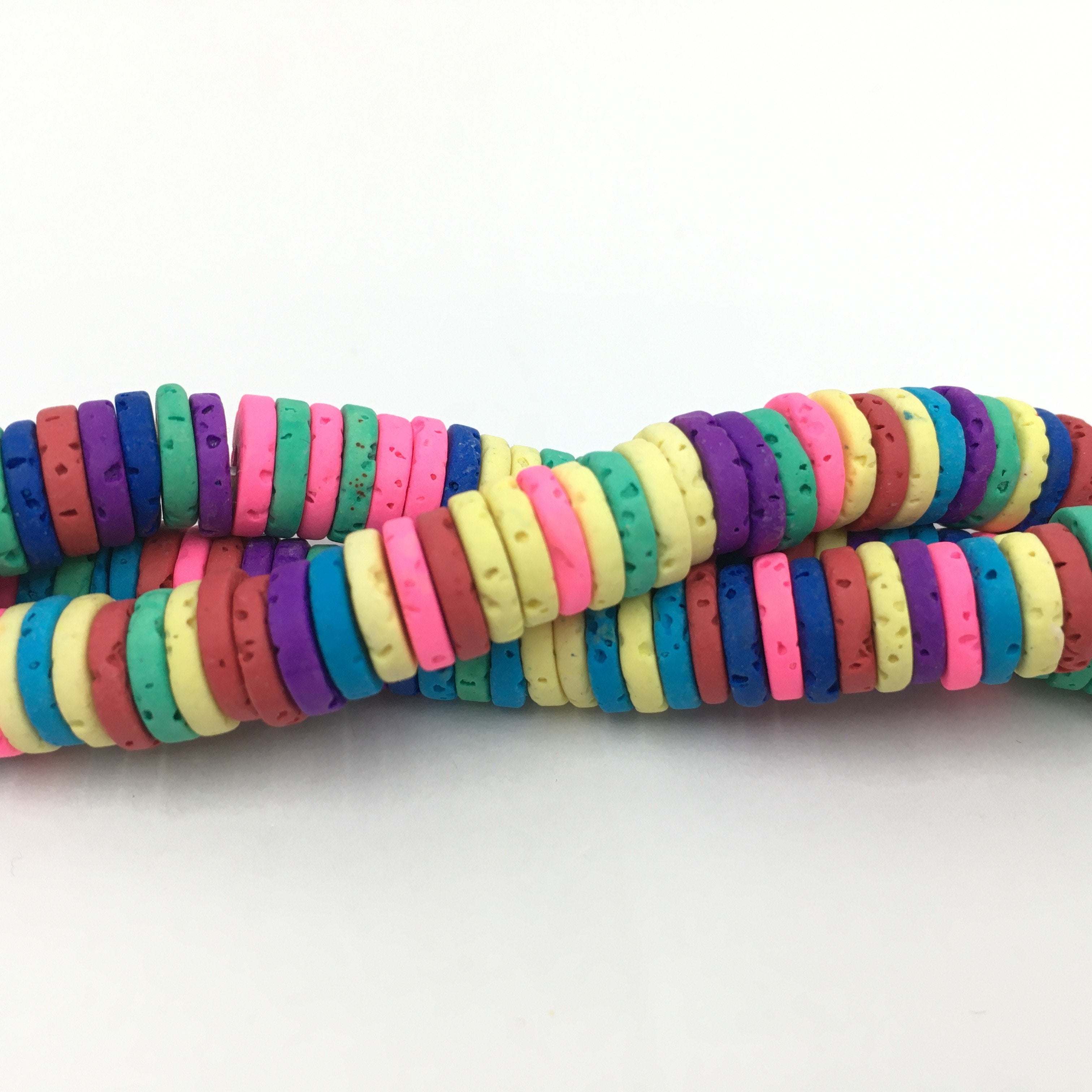 8mm Multicolored Lava Disc Beads | Bellaire Wholesale