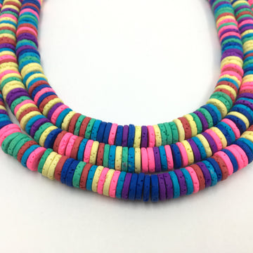 8mm Multicolored Lava Disc Beads | Bellaire Wholesale