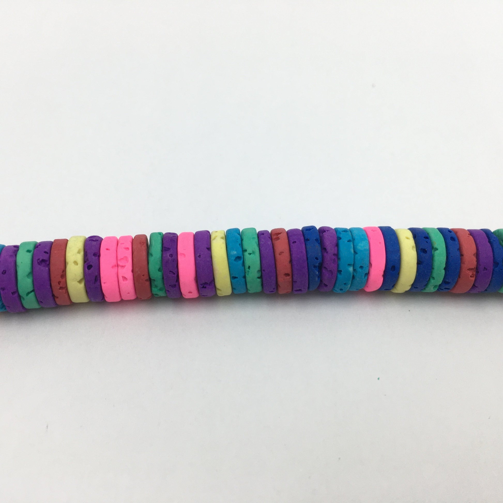 8mm Multicolored Lava Disc Beads | Bellaire Wholesale