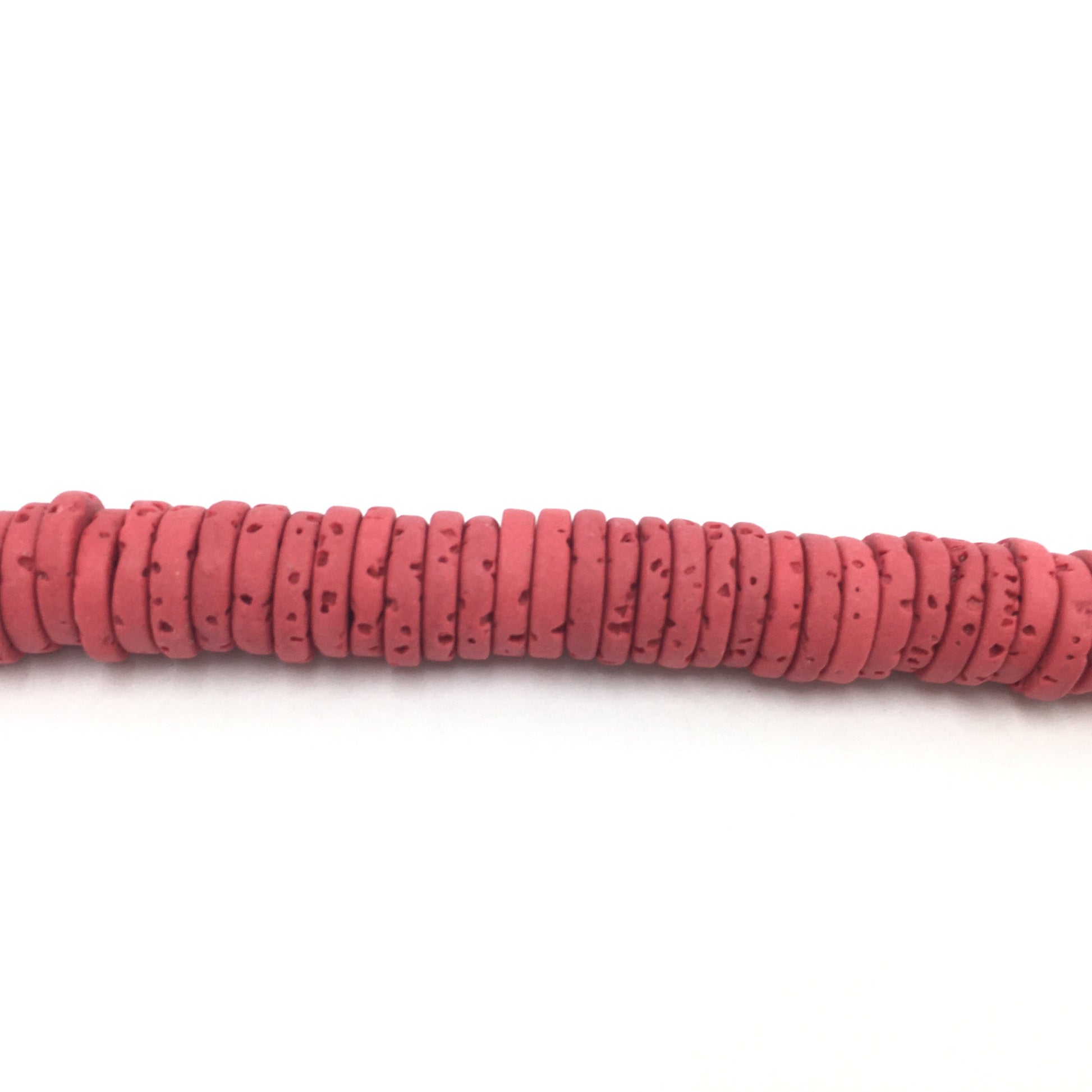 8mm Red Lava Disc Bead | Bellaire Wholesale