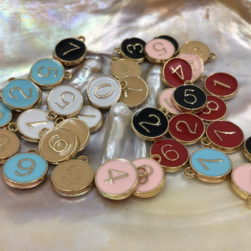 Alloy Number Charms, 0-9 Number double sided | Bellaire Wholesale