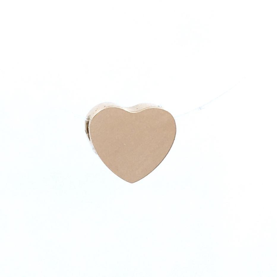 Gold, RoseGold and Rhodium Steel Heart Bead | Bellaire Wholesale