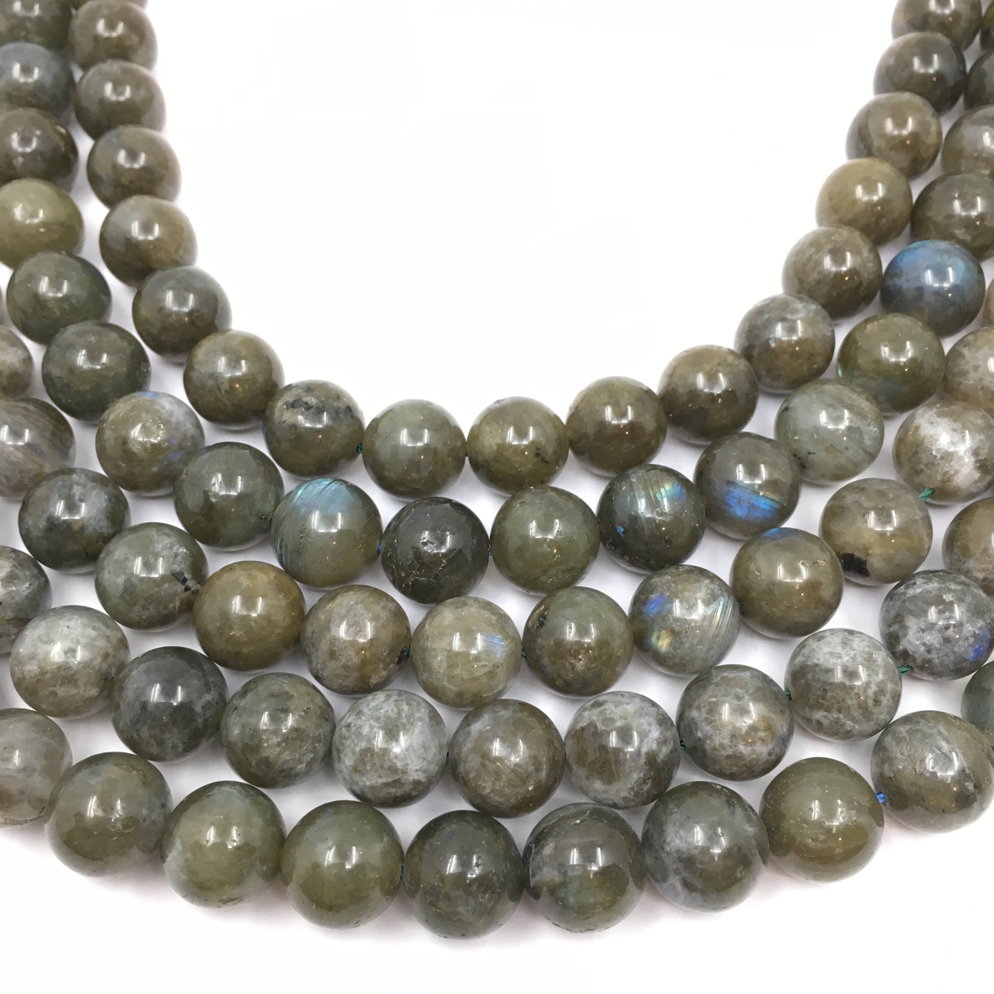 4mm Greeny Grey Labradorite Beads | Bellaire Wholesale