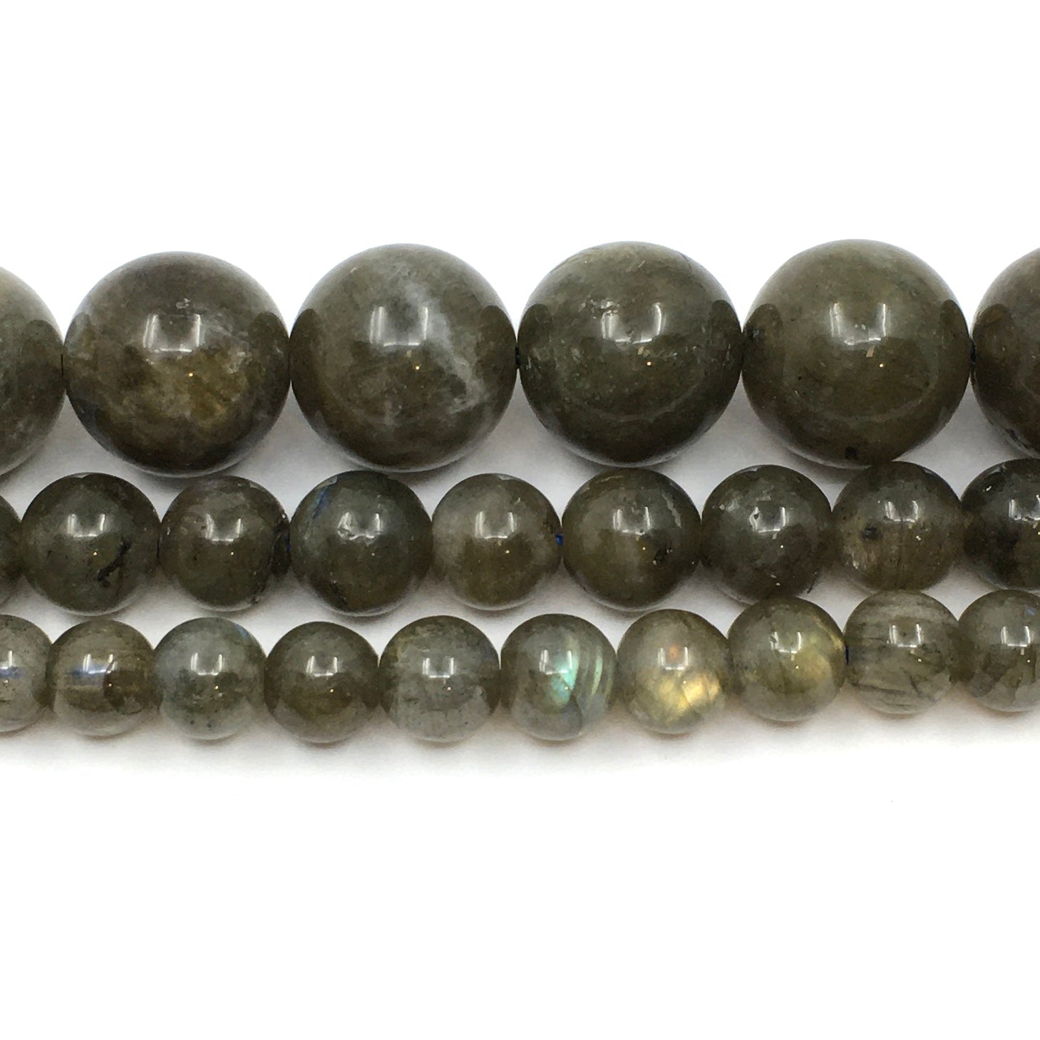 4mm Greeny Grey Labradorite Beads | Bellaire Wholesale