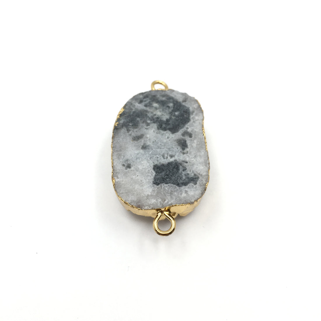 40mm Druzy Rose Quartz Connector | Bellaire Wholesale