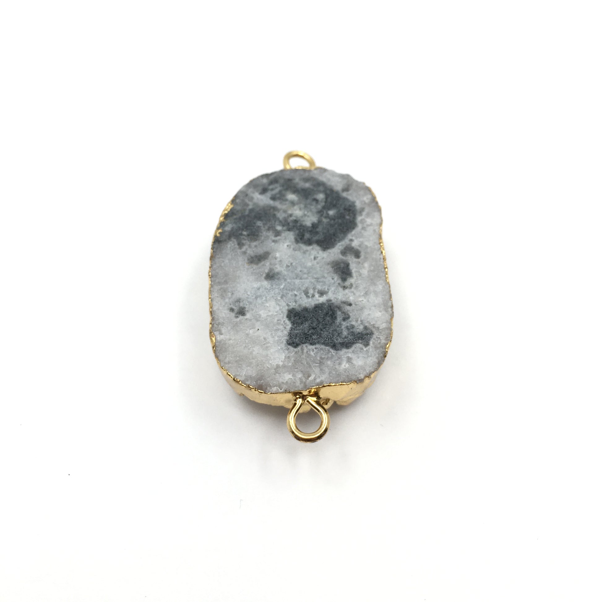 40mm Druzy Rose Quartz Connector | Bellaire Wholesale