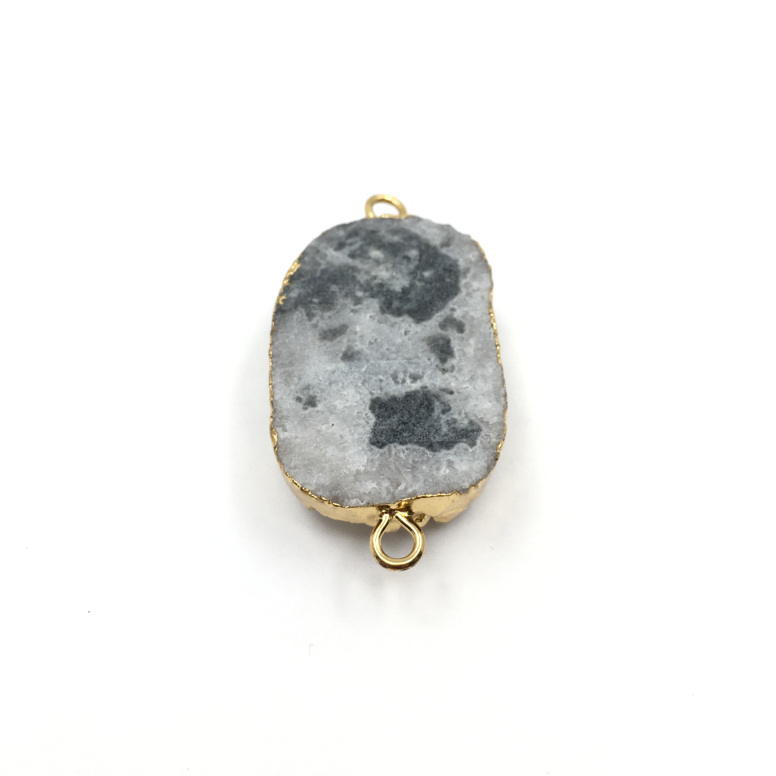 40mm Druzy Rose Quartz Connector | Bellaire Wholesale