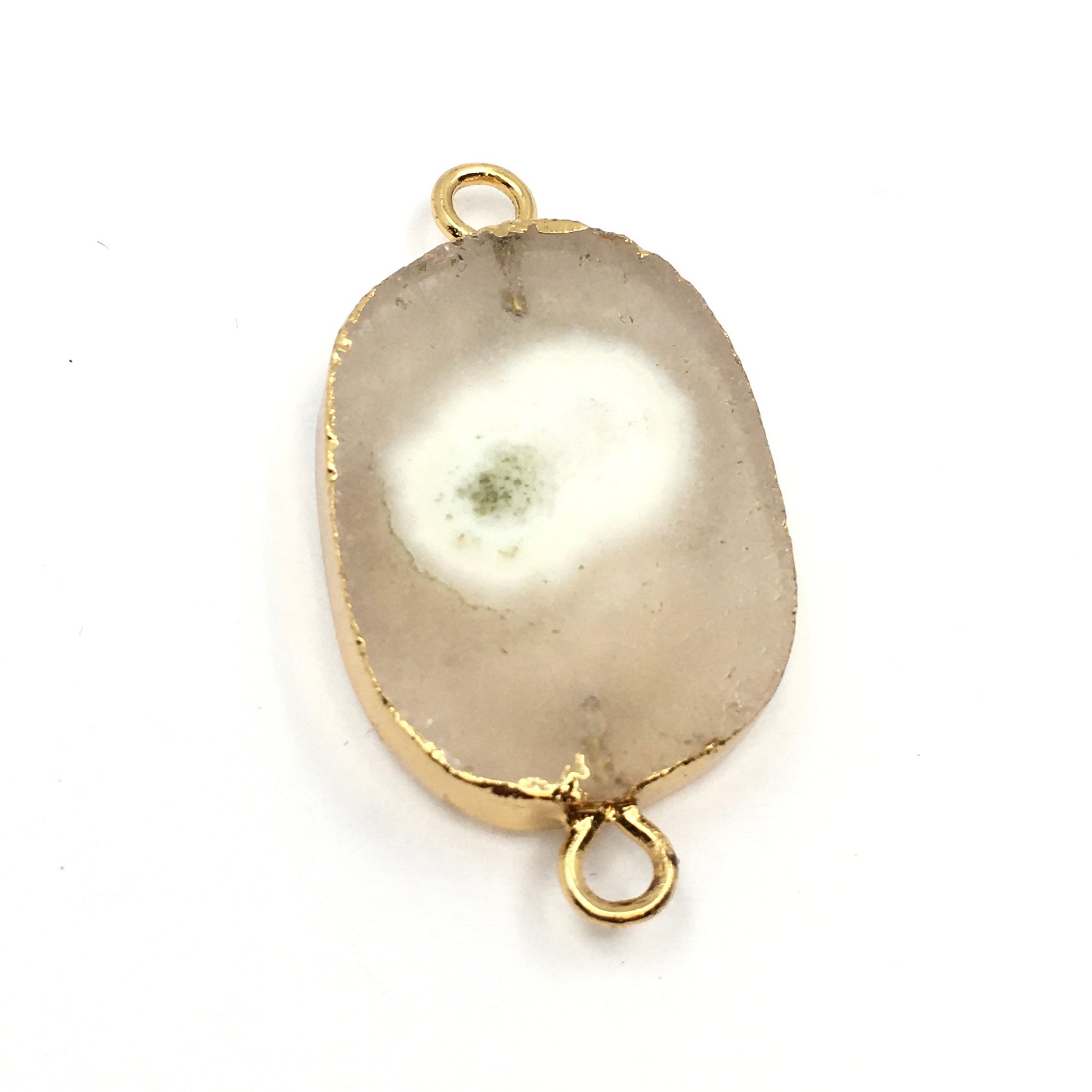 40mm Druzy White Agate Connector | Bellaire Wholesale