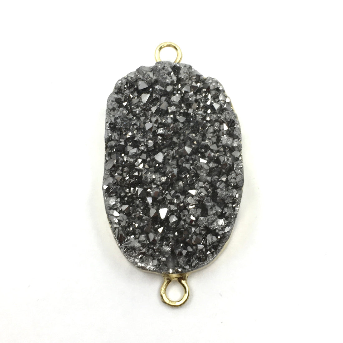 40mm Druzy Rose Quartz Connector | Bellaire Wholesale