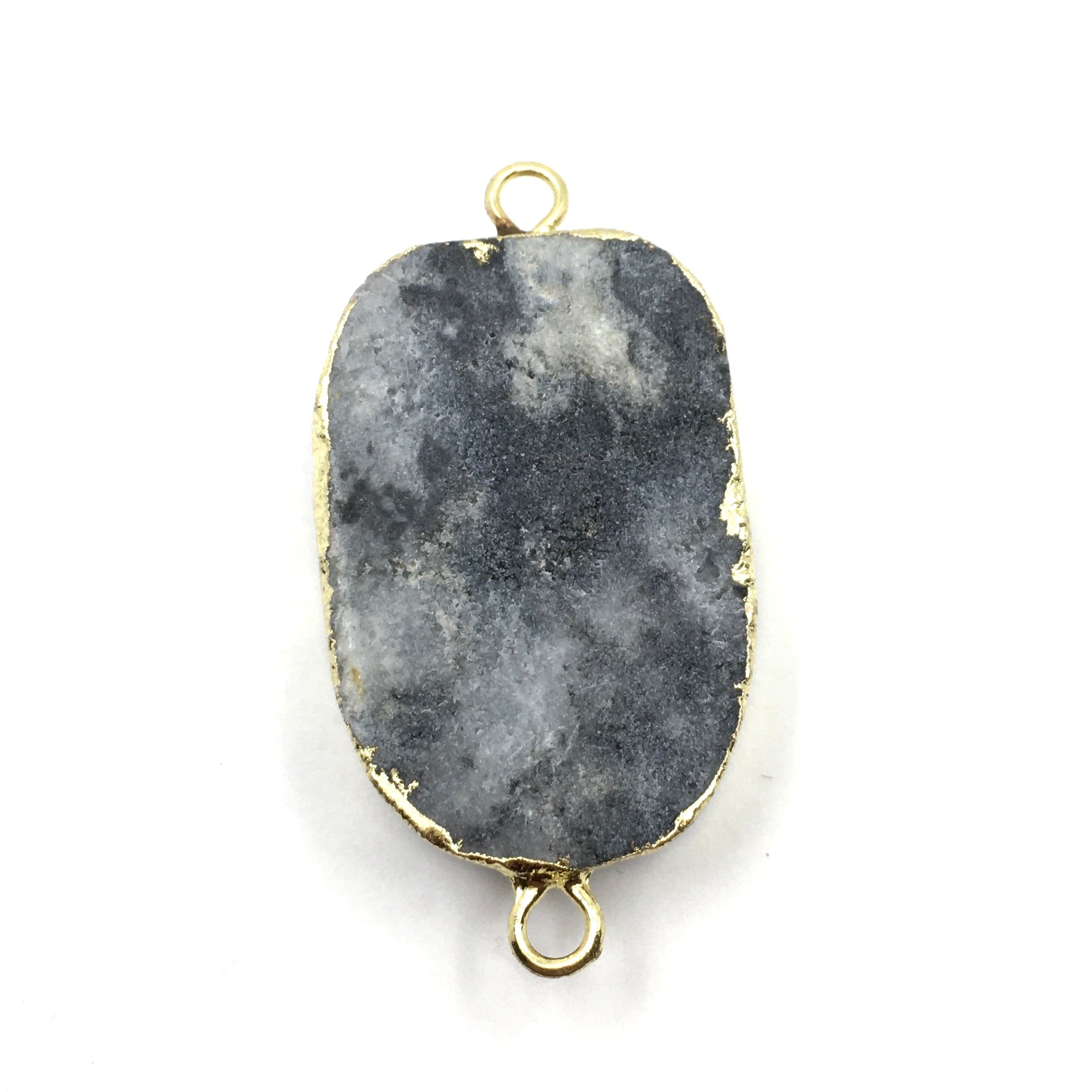 40mm Druzy Rose Quartz Connector | Bellaire Wholesale