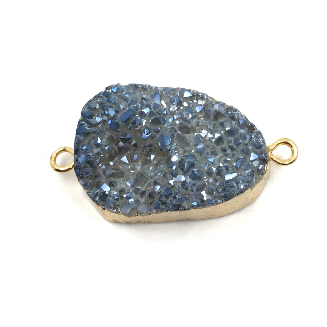 40mm Druzy Rose Quartz Connector | Bellaire Wholesale