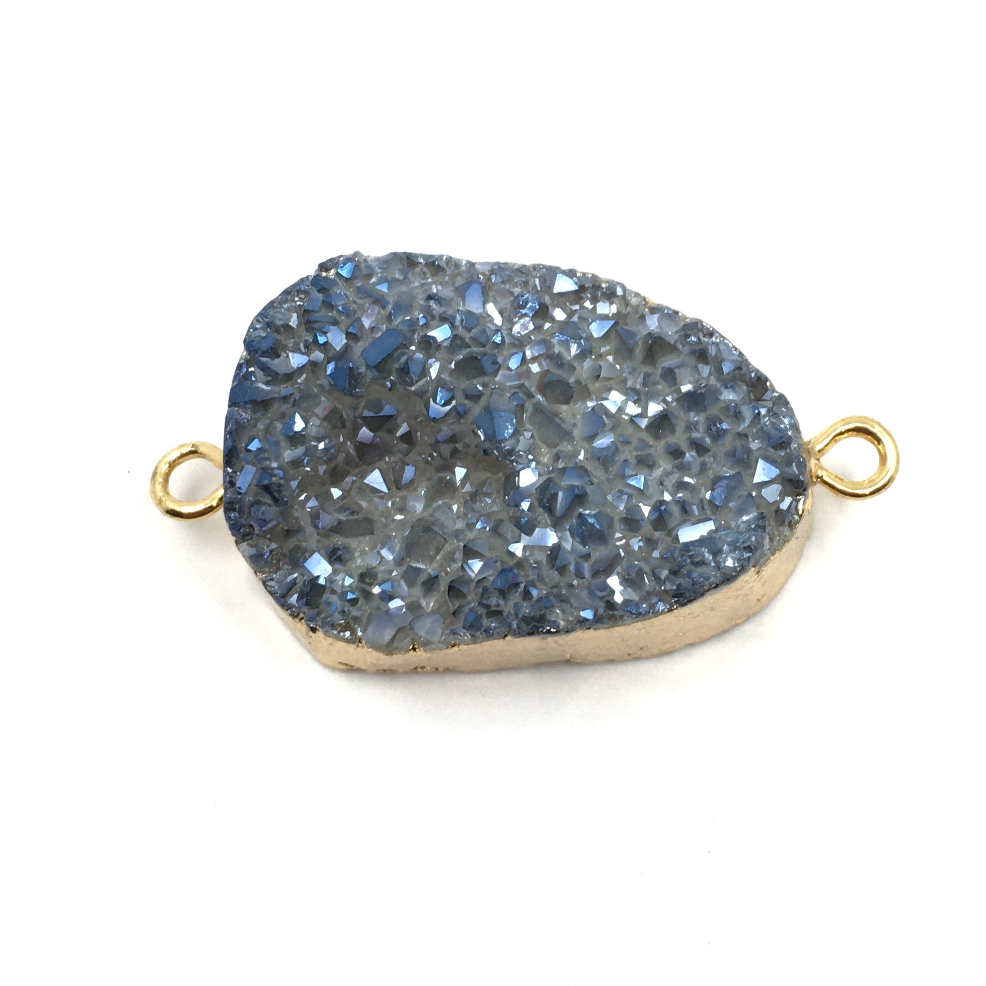 40mm Druzy Rose Quartz Connector | Bellaire Wholesale