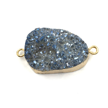 40mm Druzy Rose Quartz Connector | Bellaire Wholesale