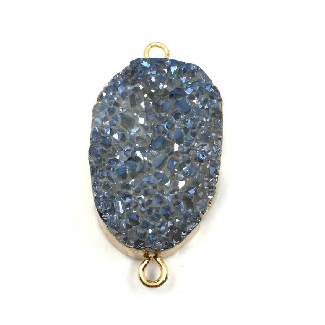 40mm Druzy Rose Quartz Connector | Bellaire Wholesale