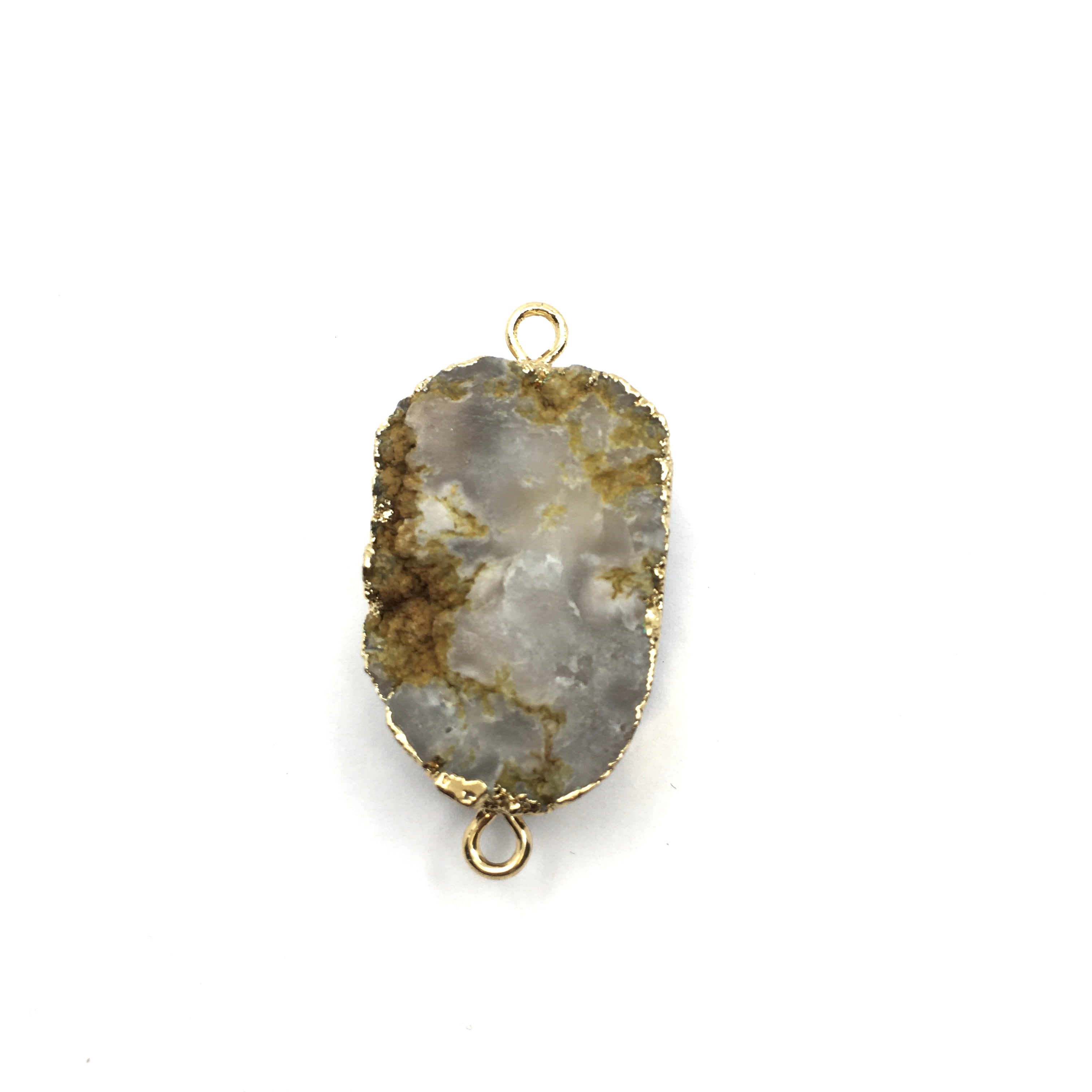 40mm Druzy Rose Quartz Connector | Bellaire Wholesale