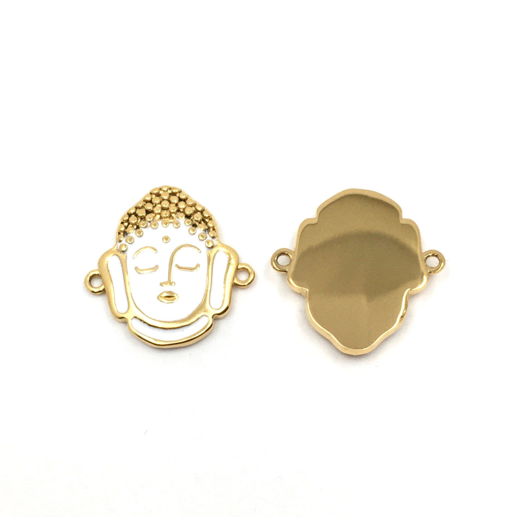 Gold Plated Steel Enamel Buddha Connector | Bellaire Wholesale