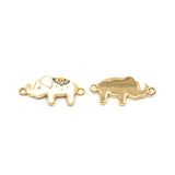 Gold Plated Steel Enamel Elephant Connector | Bellaire Wholesale