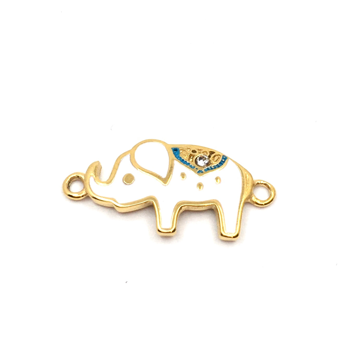 Gold Plated Steel Enamel Elephant Connector | Bellaire Wholesale