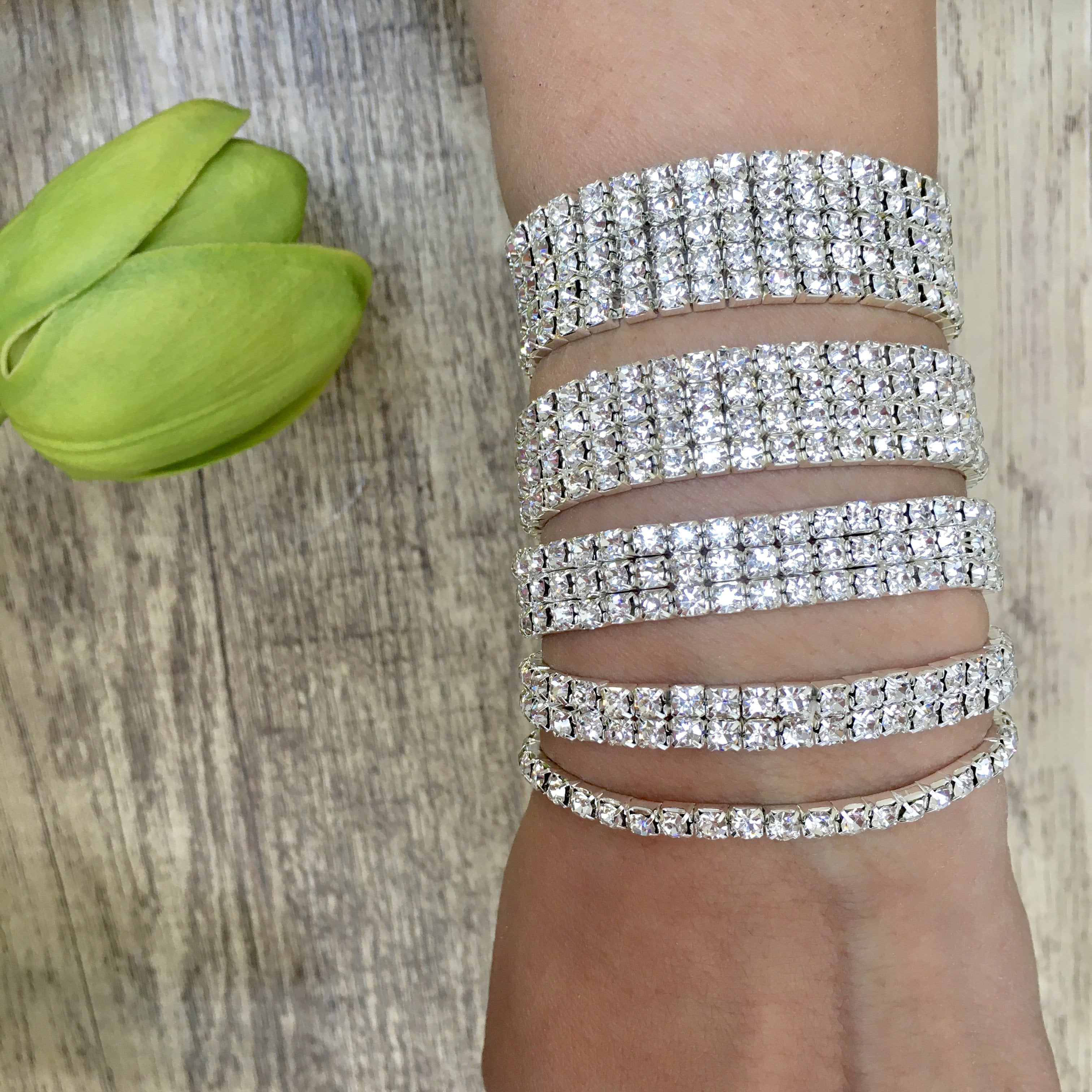 Crystal Rhinestone stretchable bracelet | Bellaire Wholesale