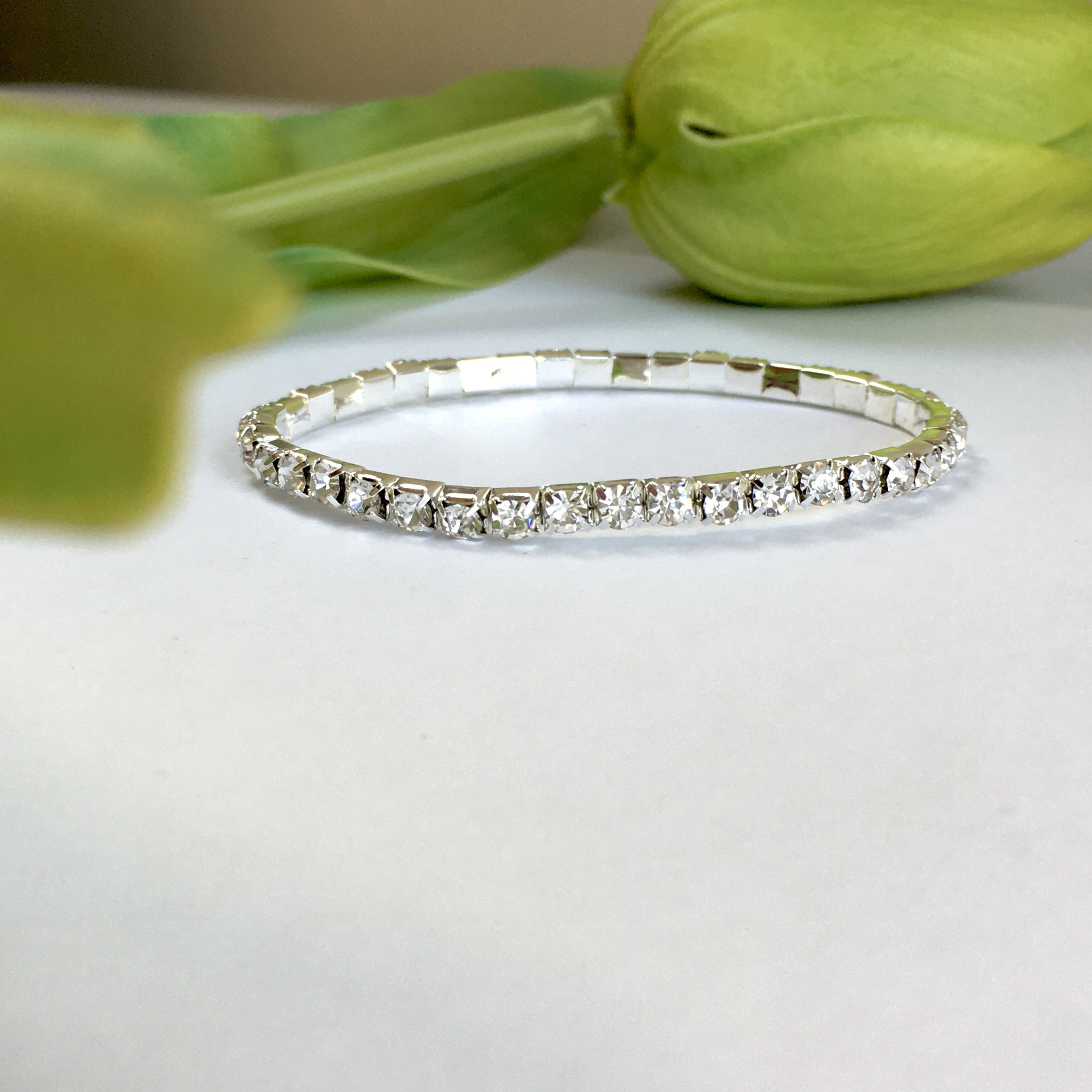 Crystal Rhinestone stretchable bracelet | Bellaire Wholesale