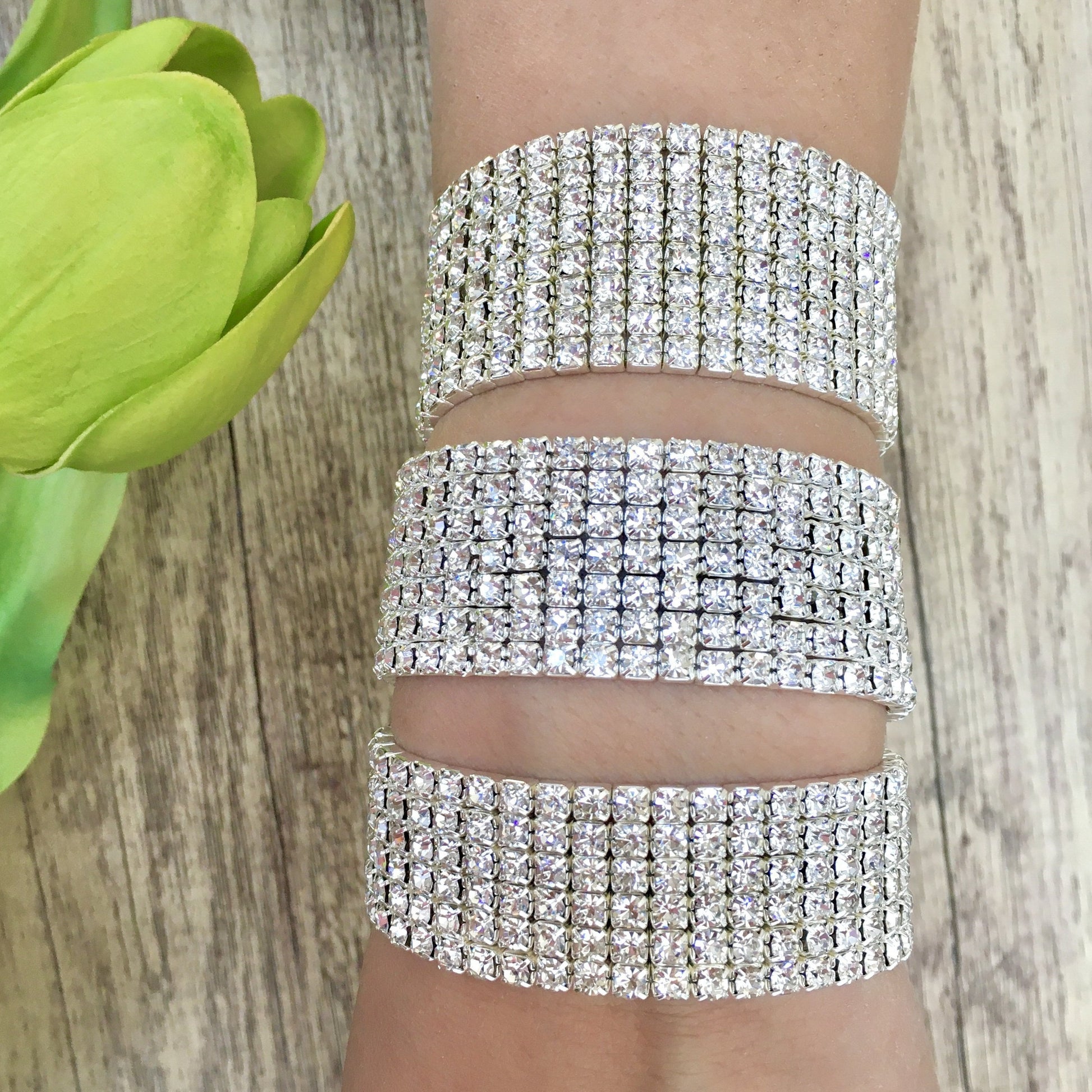 Crystal Rhinestone stretchable bracelet | Bellaire Wholesale