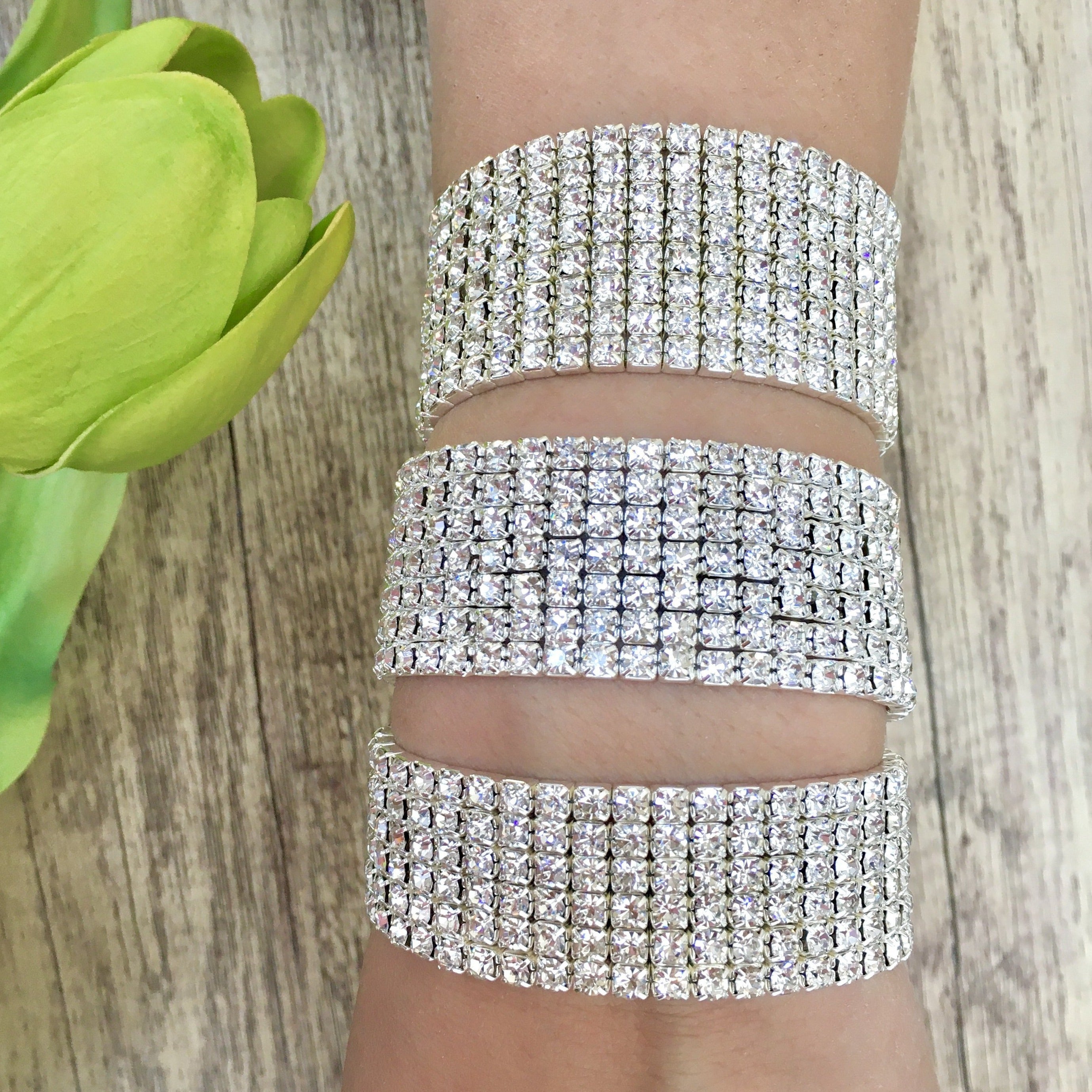 Crystal Rhinestone stretchable bracelet | Bellaire Wholesale