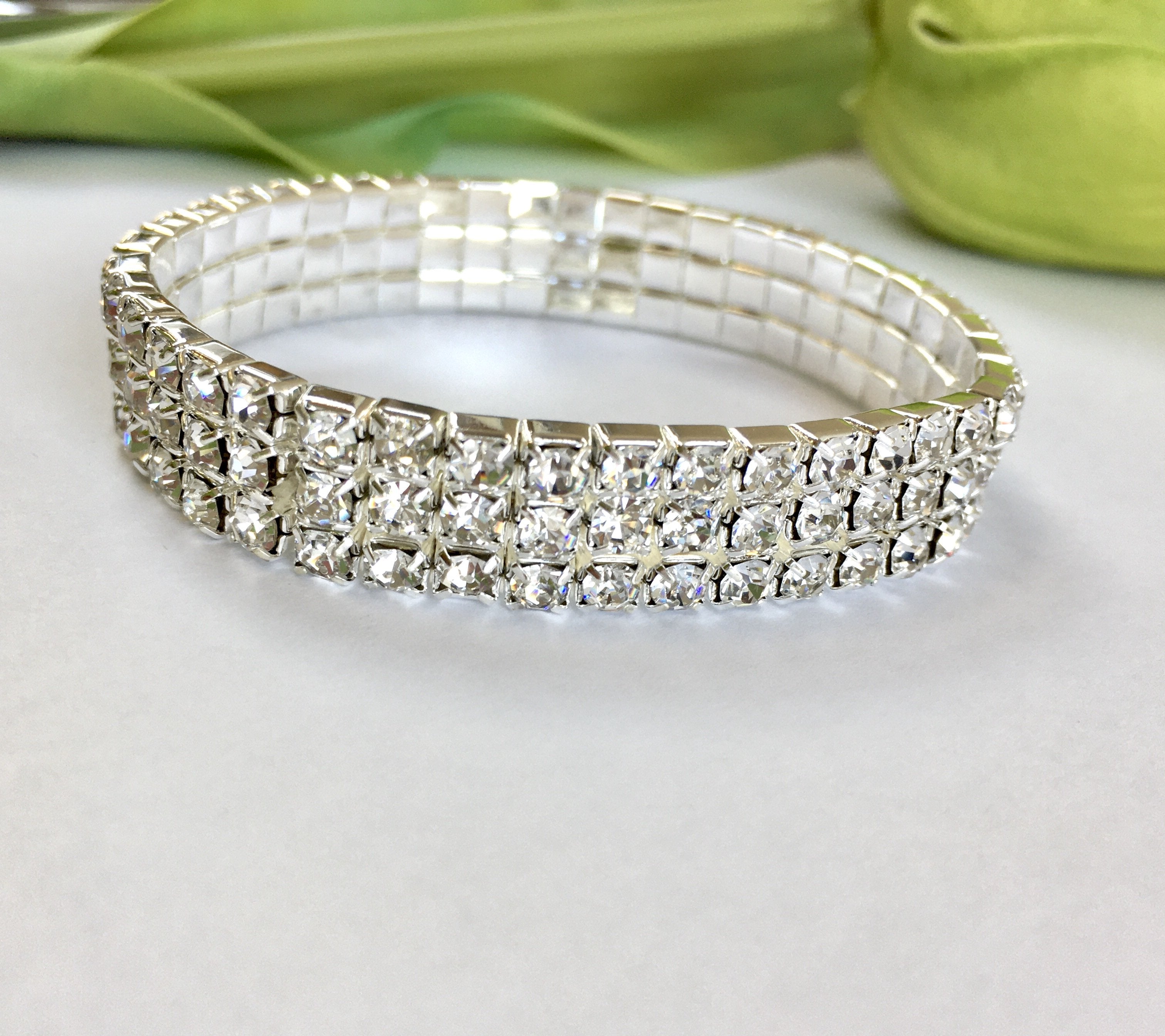 Crystal Rhinestone stretchable bracelet | Bellaire Wholesale