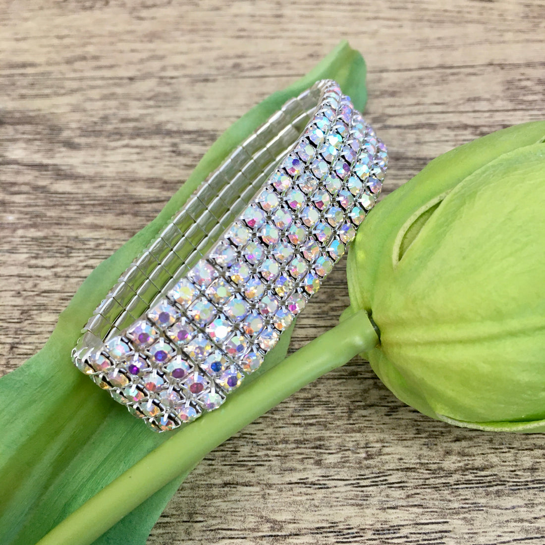 AB Rhinestone stretchable bracelet | Bellaire Wholesale