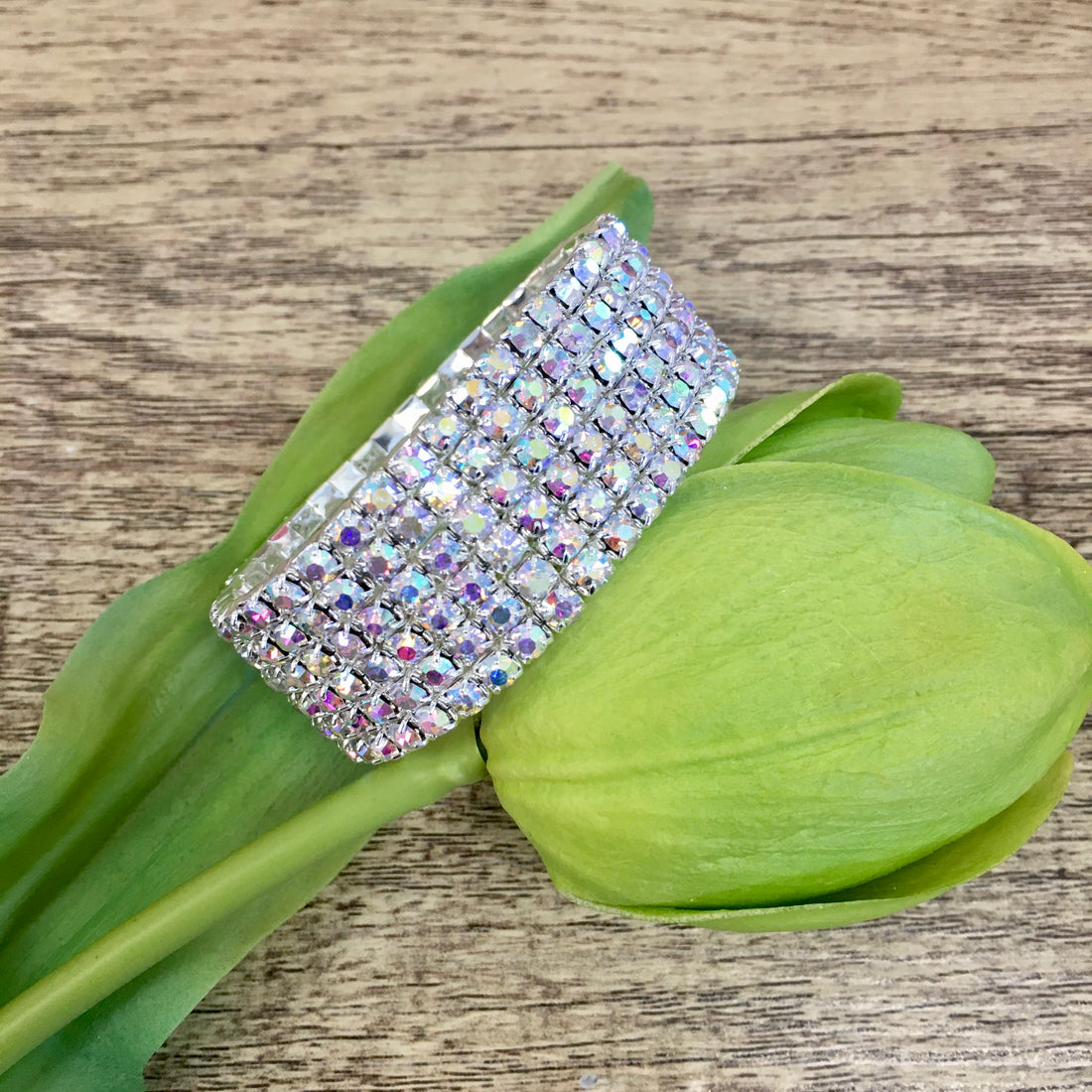 AB Rhinestone stretchable bracelet | Bellaire Wholesale