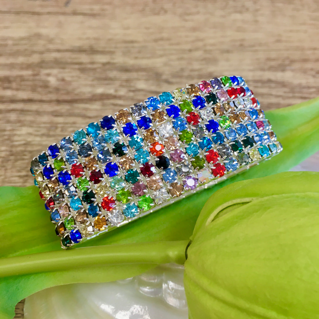 Multi Color Rhinestone Stretchable bracelet | Bellaire Wholesale