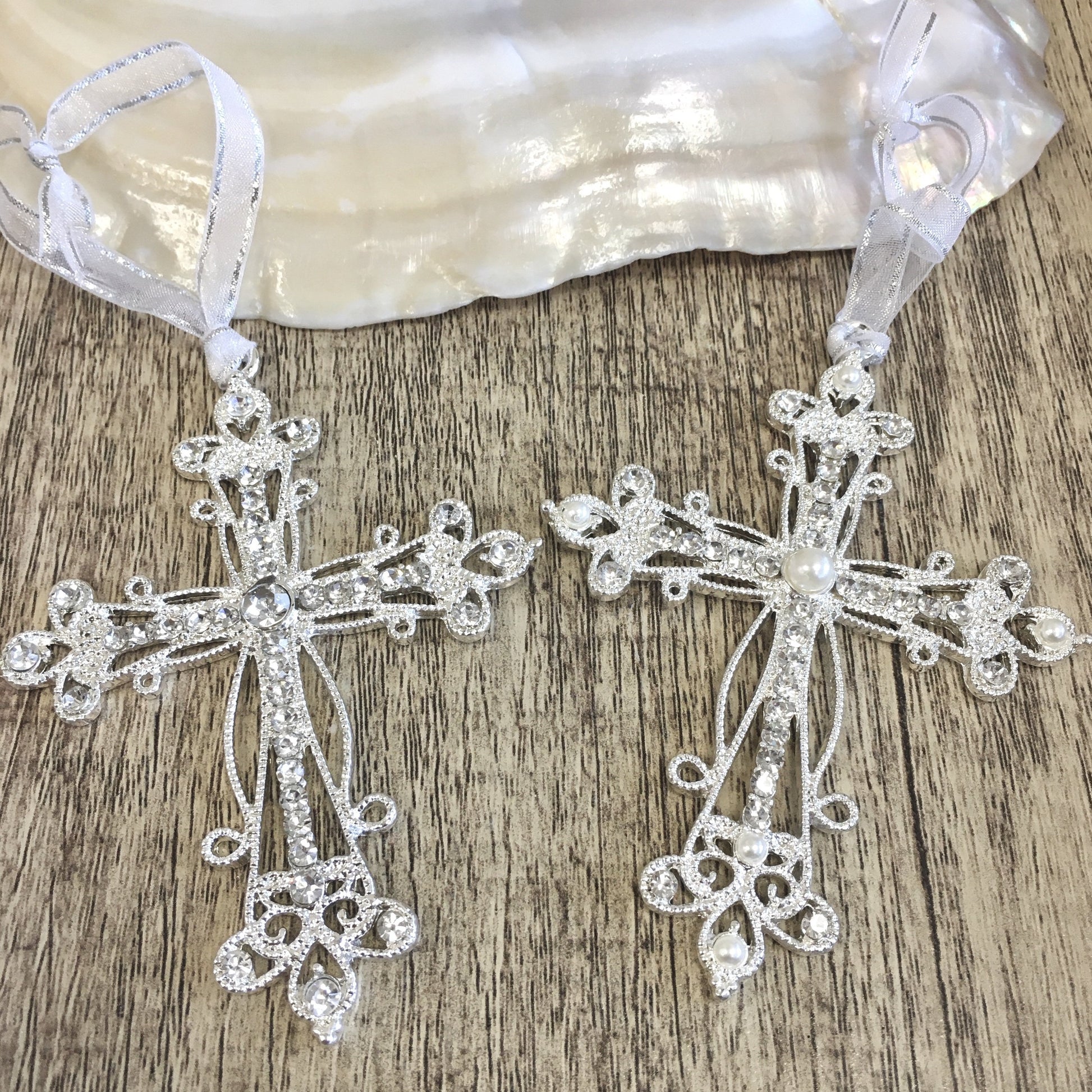 Pearl Cross with Ribbon, Big Pearl Cross | Bellaire Wholesale