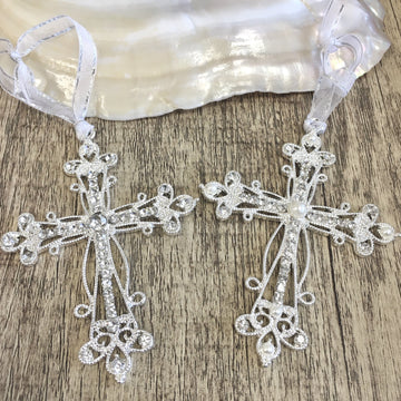 Pearl Cross with Ribbon, Big Pearl Cross | Bellaire Wholesale