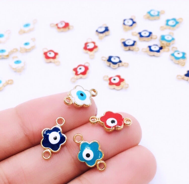 Evil Eye Connector, Flower Shaped | Bellaire Wholesale