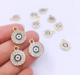 Alloy Round Evil Eye Charm | Bellaire Wholesale