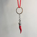 Italian Red Horn Key Chain, Cornetto, Good Luck Key chain 