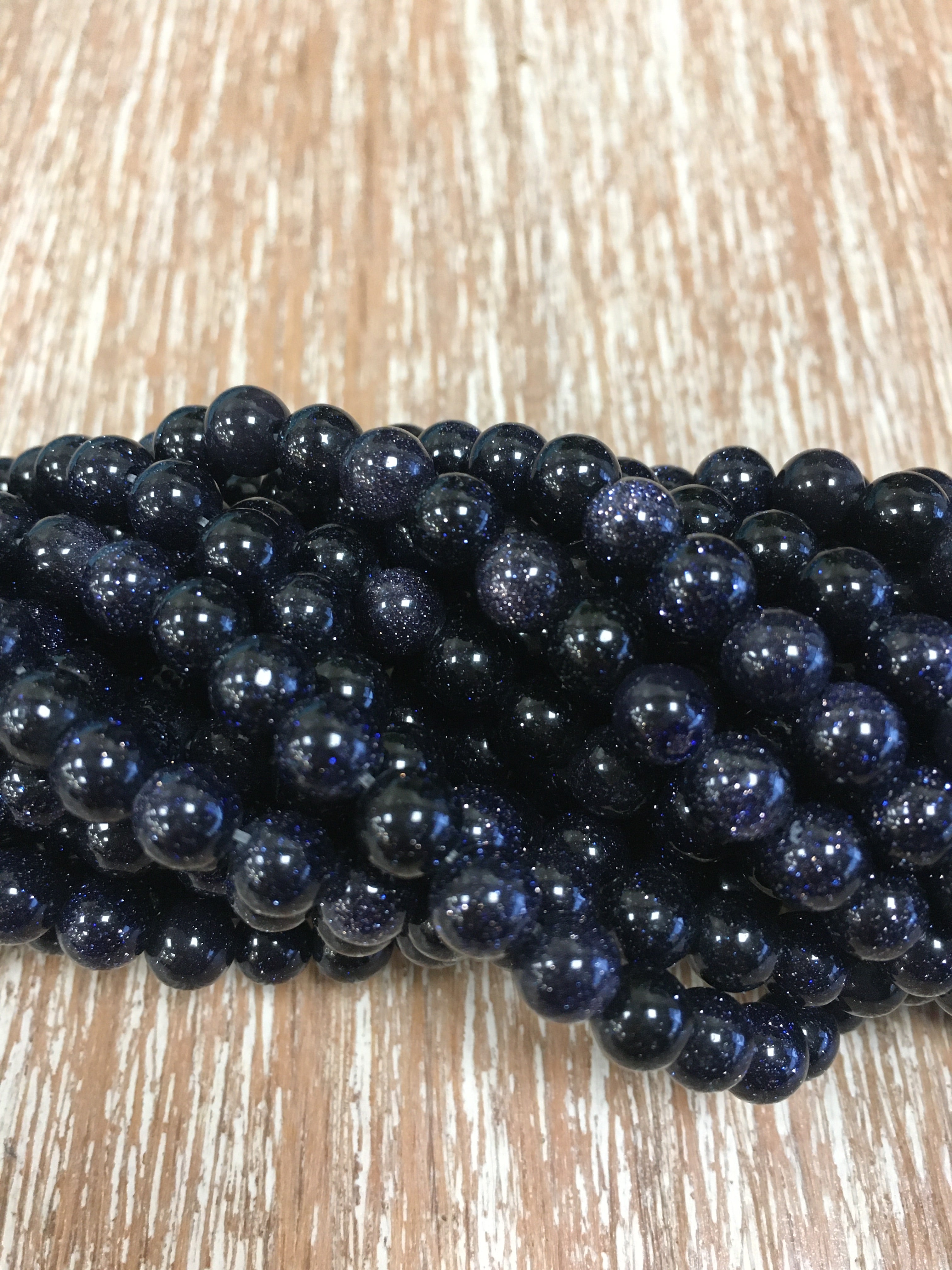 10mm Blue Sand Stone Bead | Bellaire Wholesale