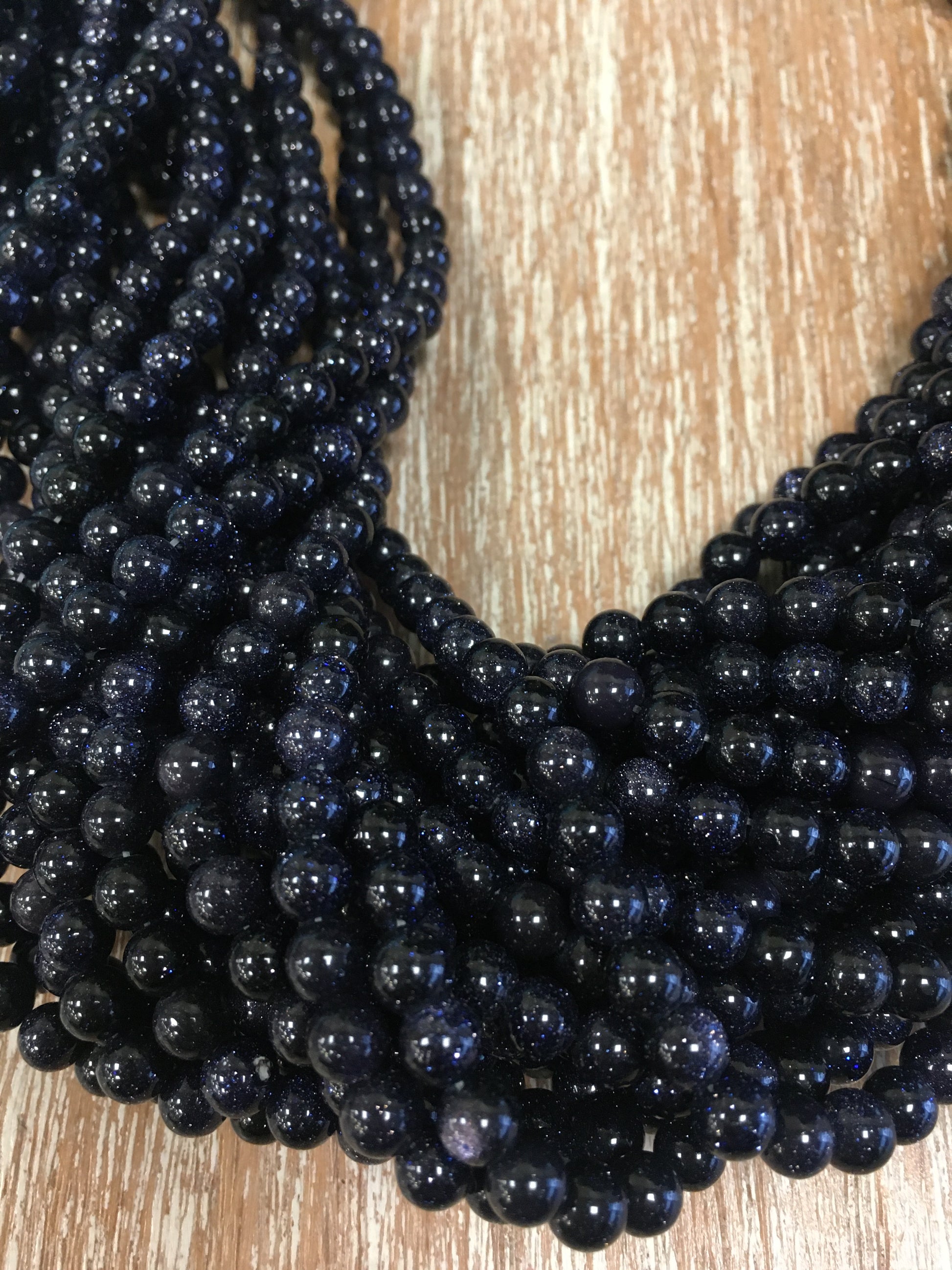 10mm Blue Sand Stone Bead | Bellaire Wholesale