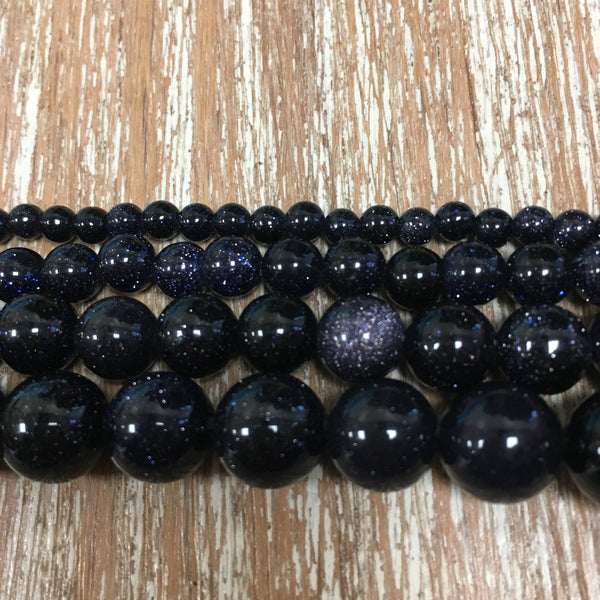 12mm Blue Sand Stone Bead | Bellaire Wholesale