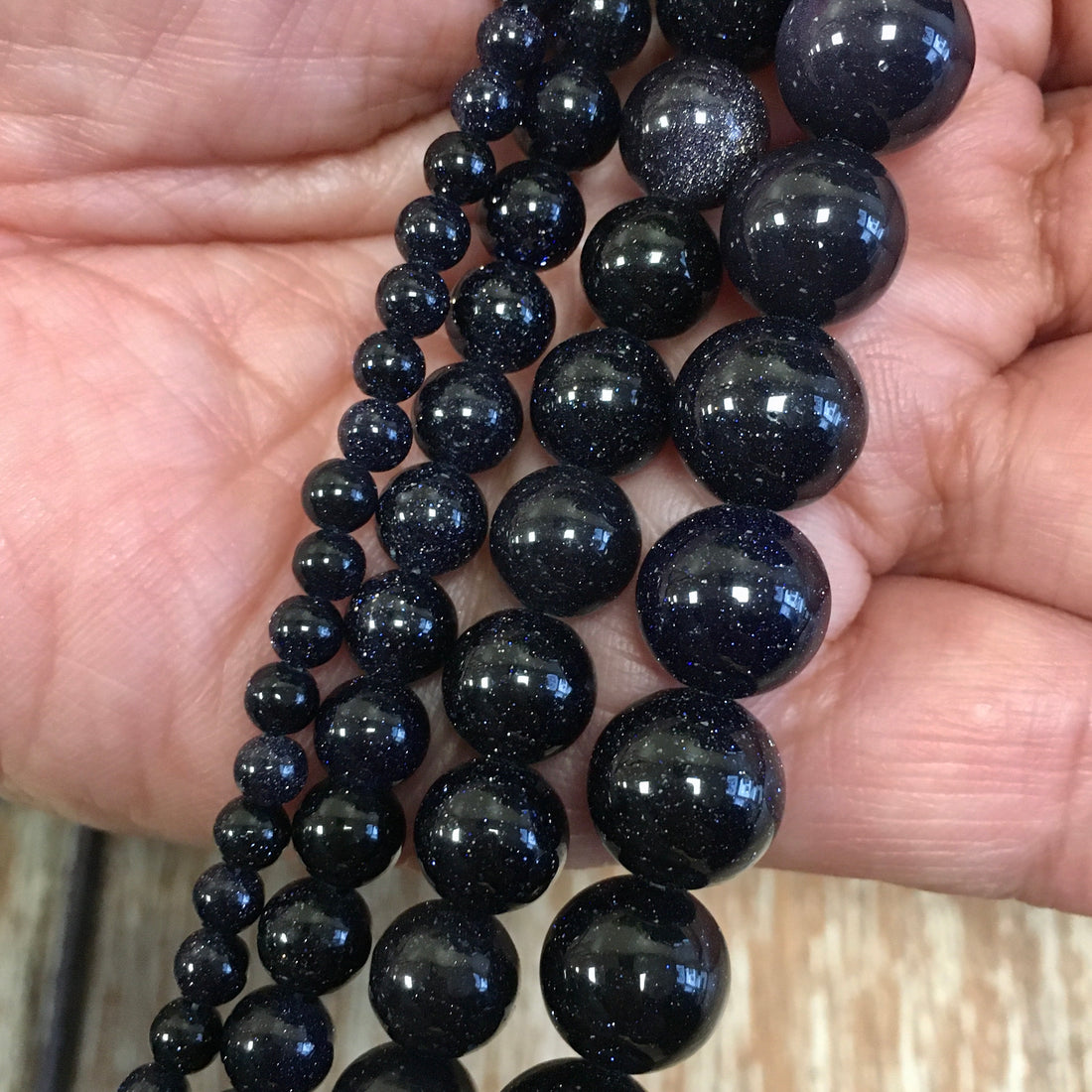 10mm Blue Sand Stone Bead | Bellaire Wholesale