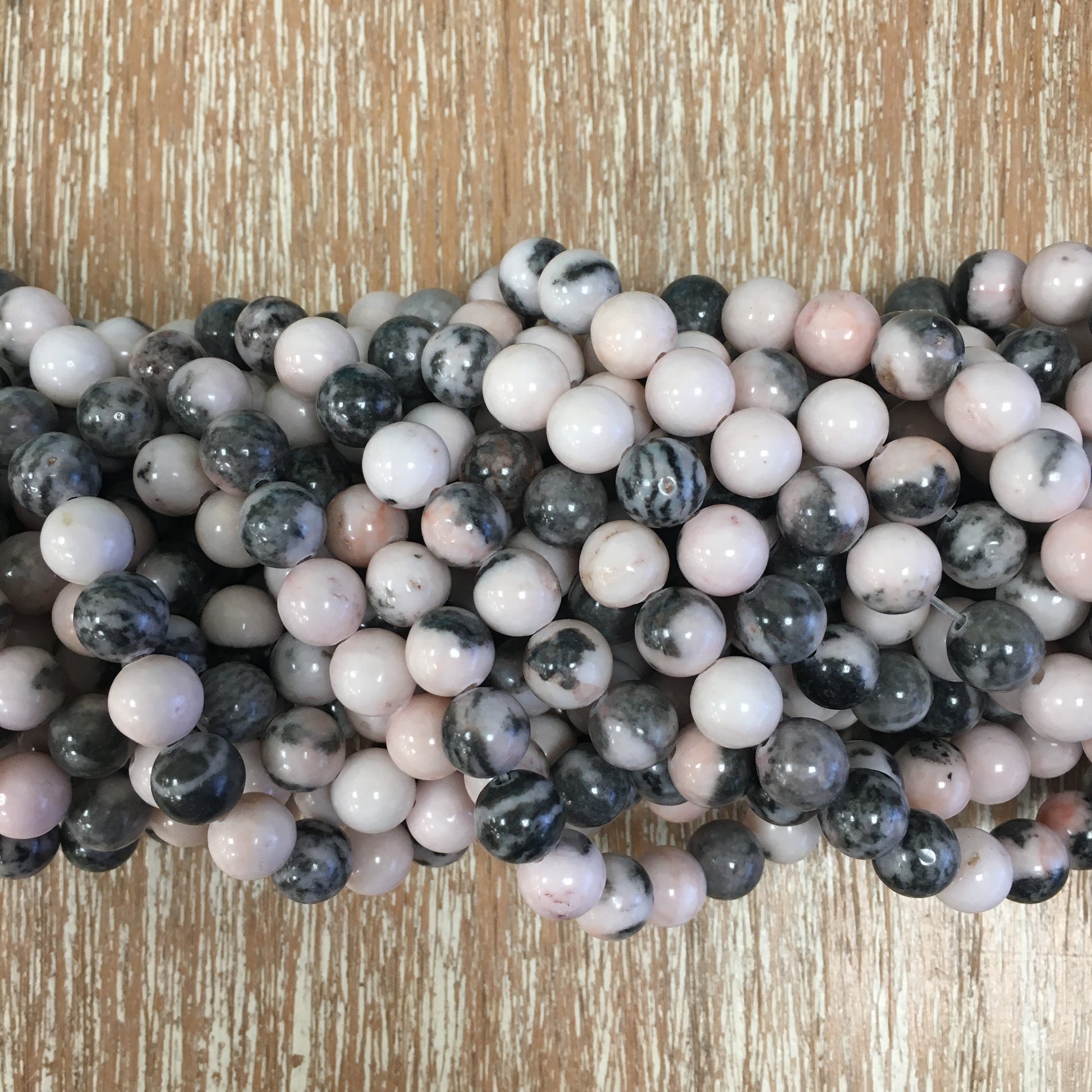 8mm Pink Zebra Jasper Bead | Bellaire Wholesale
