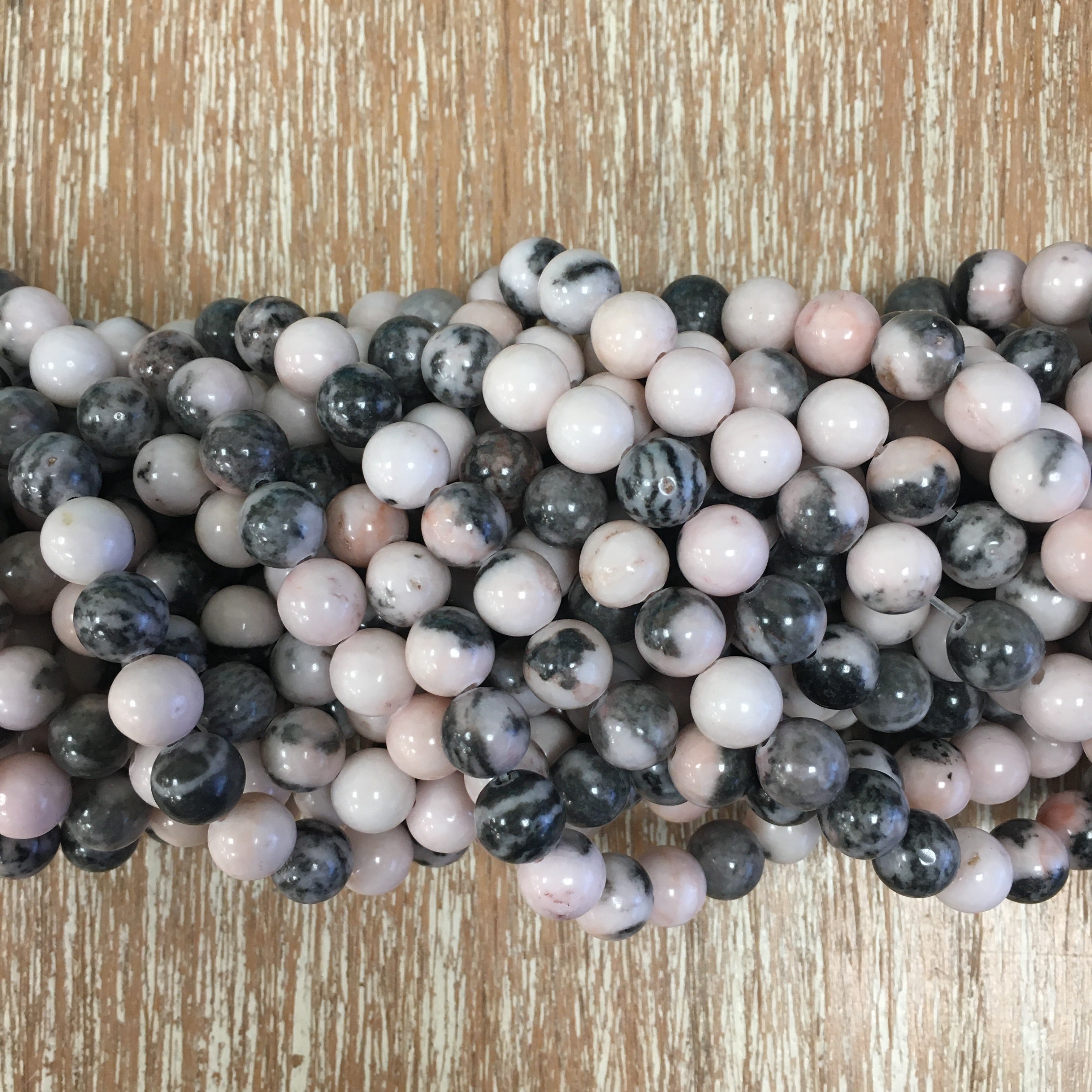 8mm Pink Zebra Jasper Bead | Bellaire Wholesale