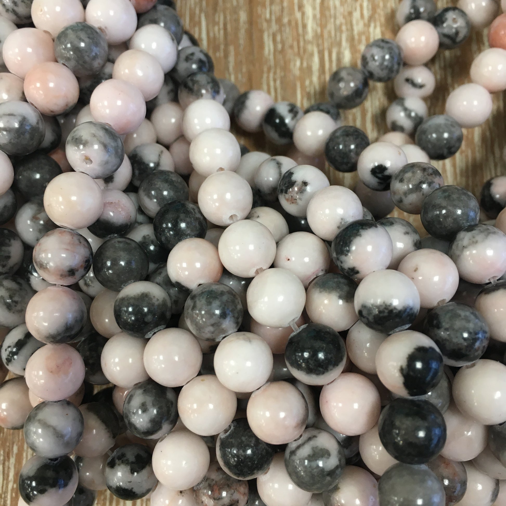 8mm Pink Zebra Jasper Bead | Bellaire Wholesale