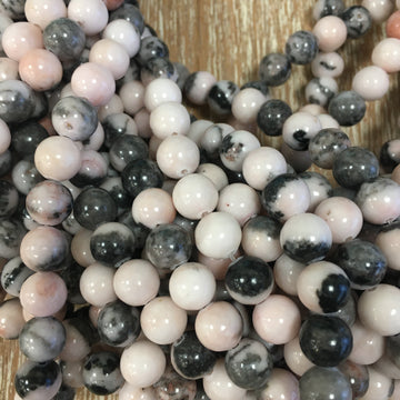 8mm Pink Zebra Jasper Bead | Bellaire Wholesale