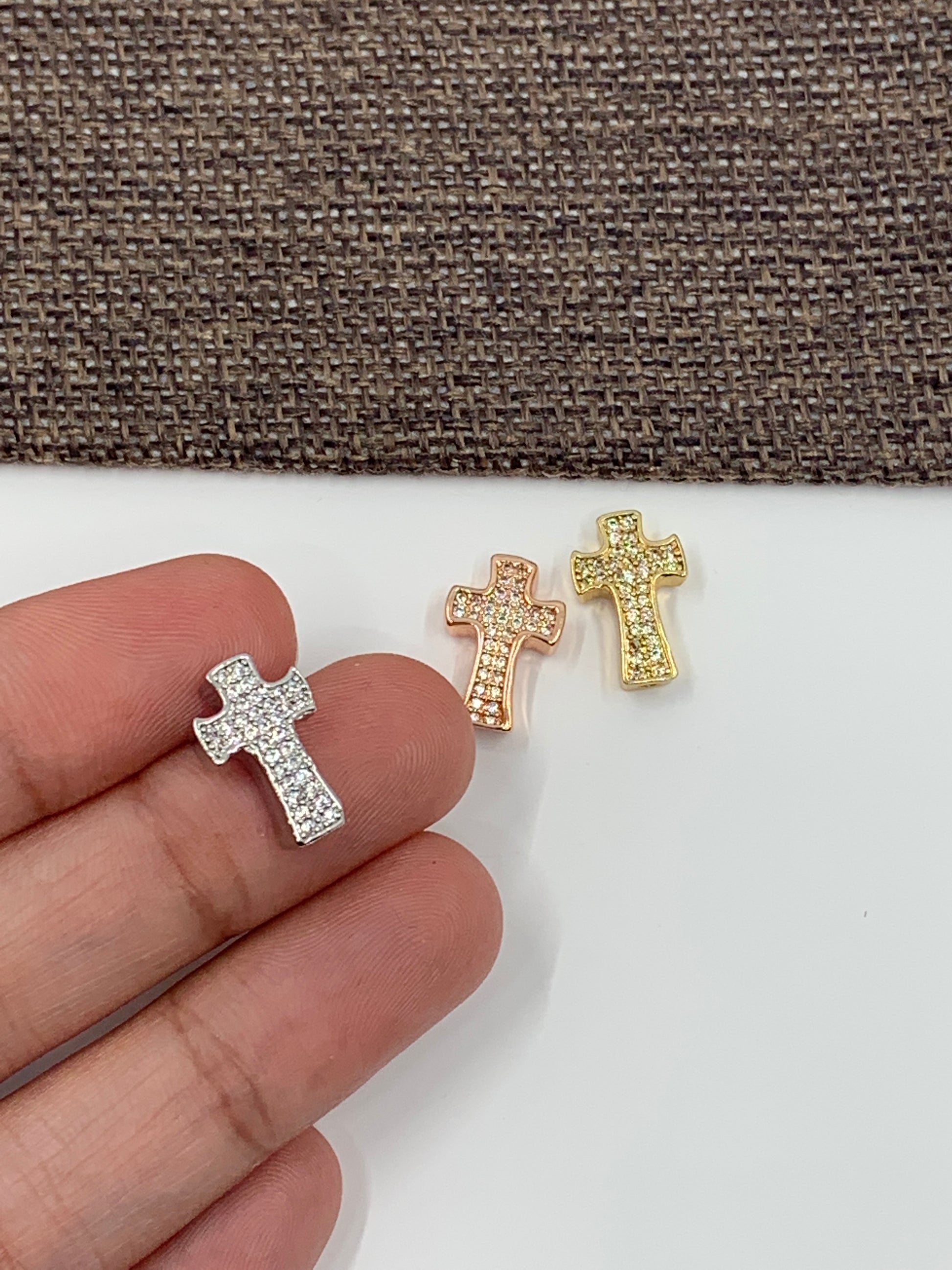 CZ Micro Pave Cross Beads | Bellaire Wholesale