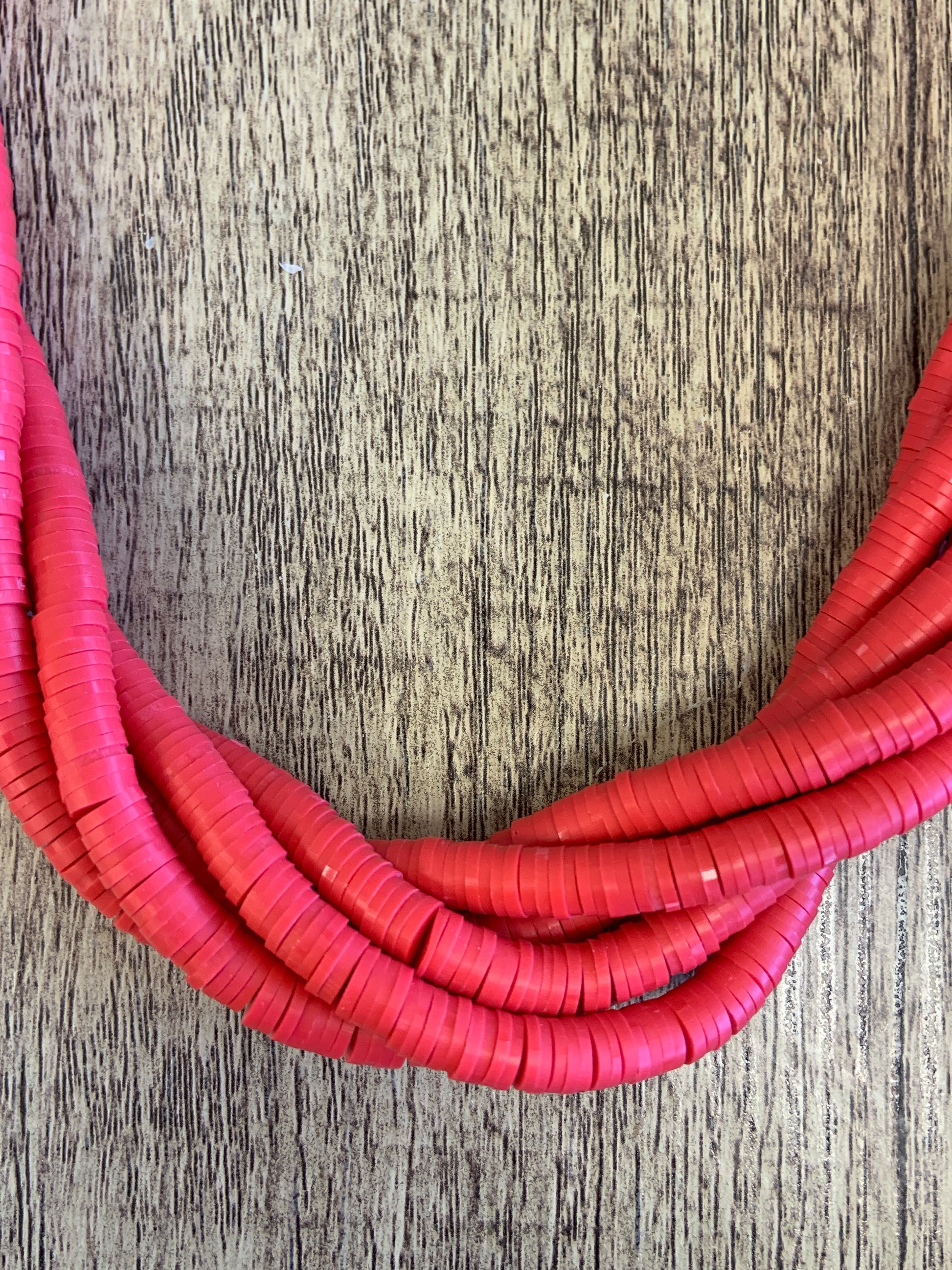 6mm Bright Red Heishi Beads | Bellaire Wholesale