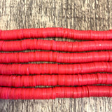 6mm Bright Red Heishi Beads | Bellaire Wholesale