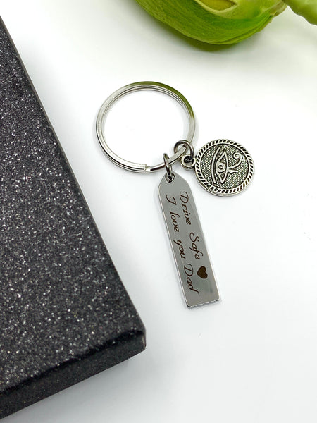 Drive Safe ♥ I Love you Dad Custom Keychain | Bellaire Wholesale