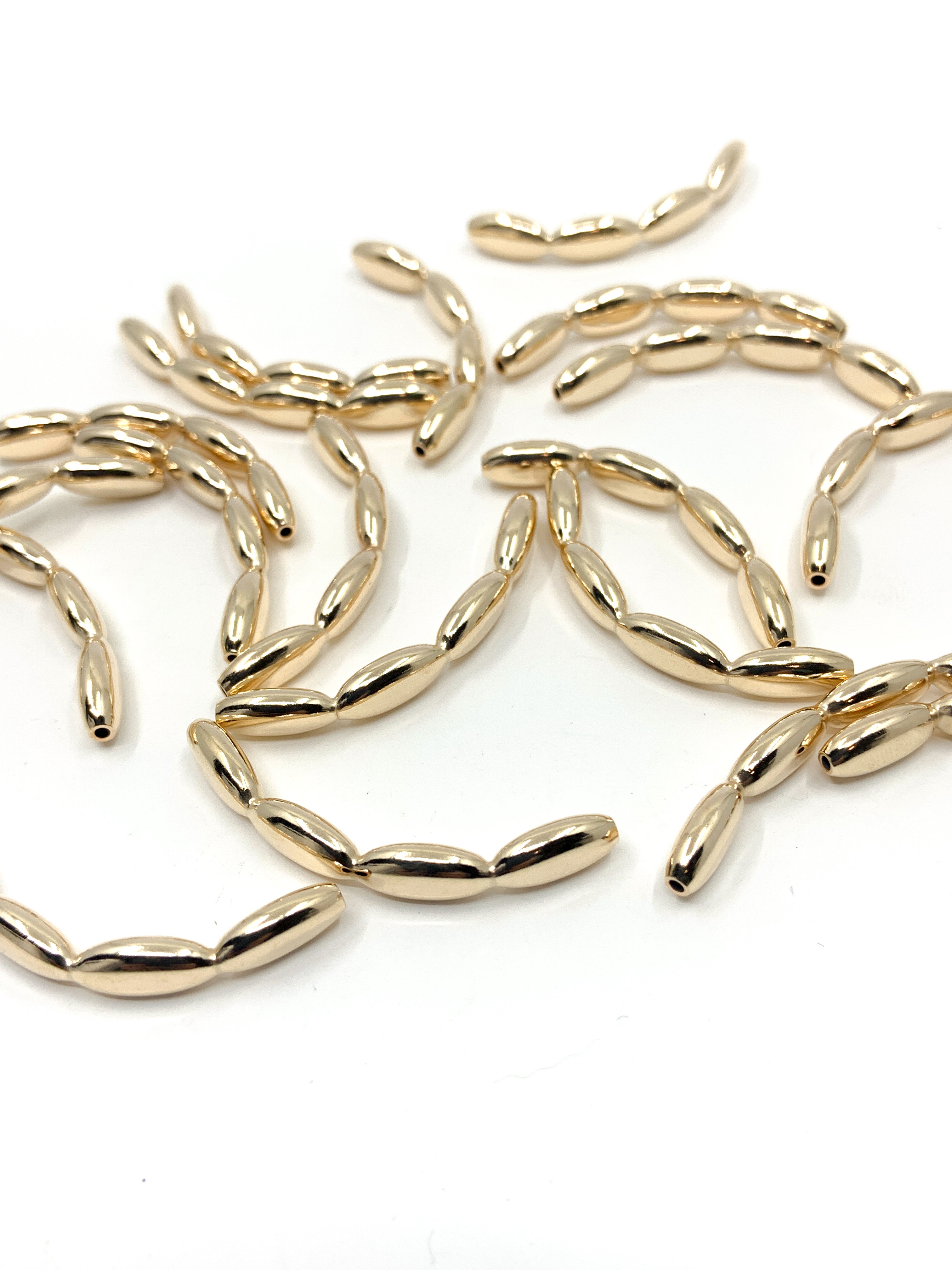 14k Gold Filled Beads, Rice Shaped Beads
