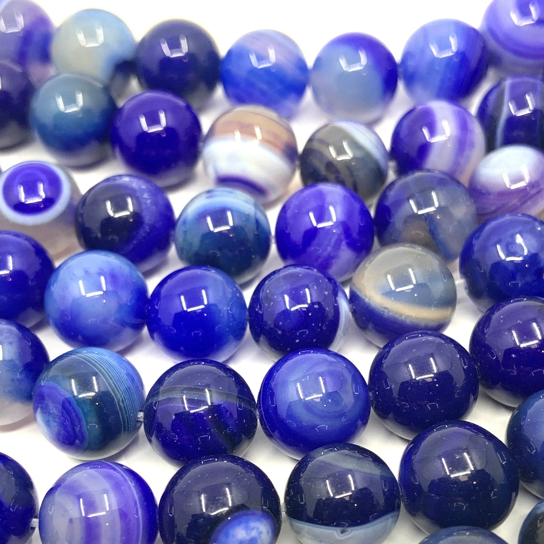 Blue Agate Beads, 4 sizes | Bellaire Wholesale
