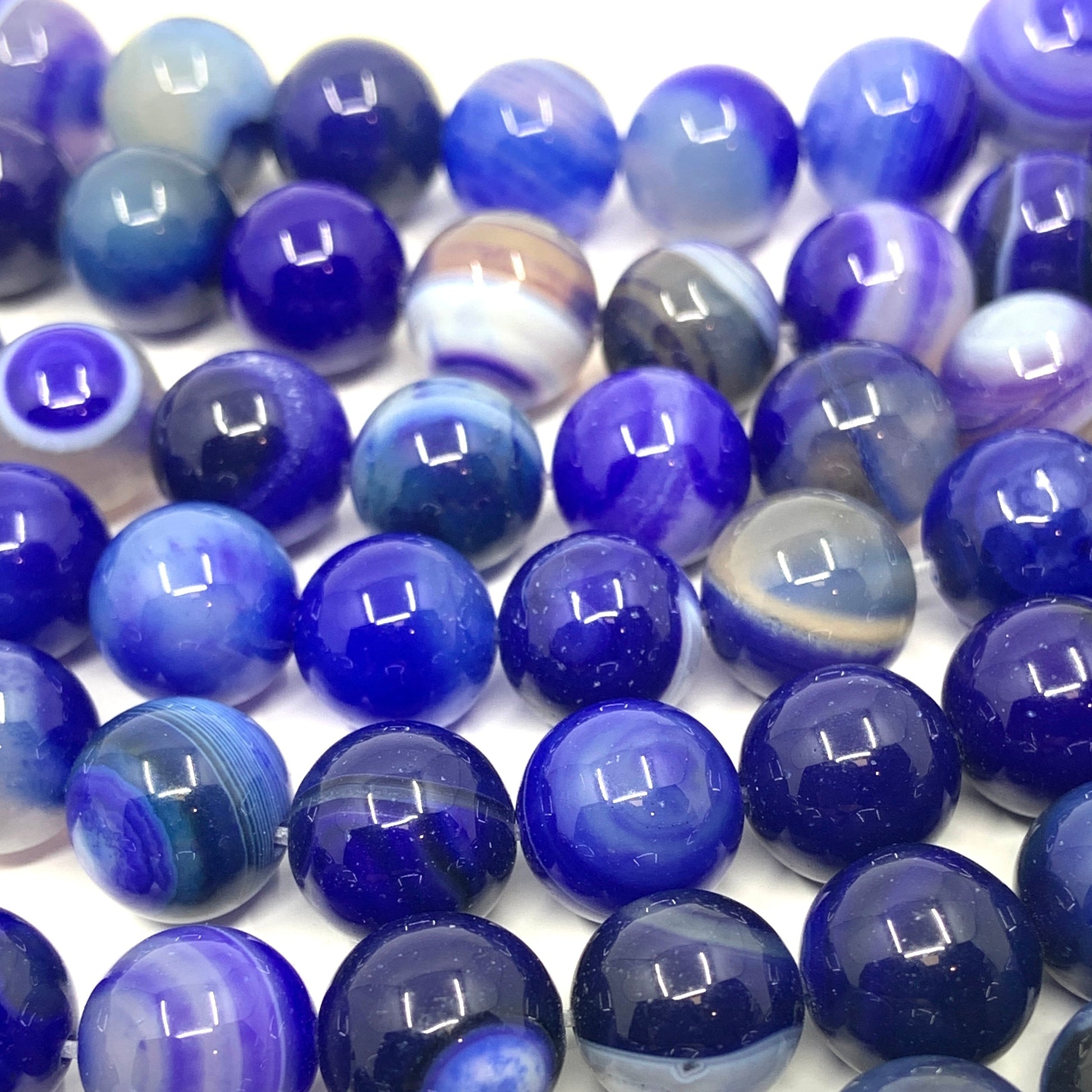 Blue Agate Beads, 4 sizes | Bellaire Wholesale